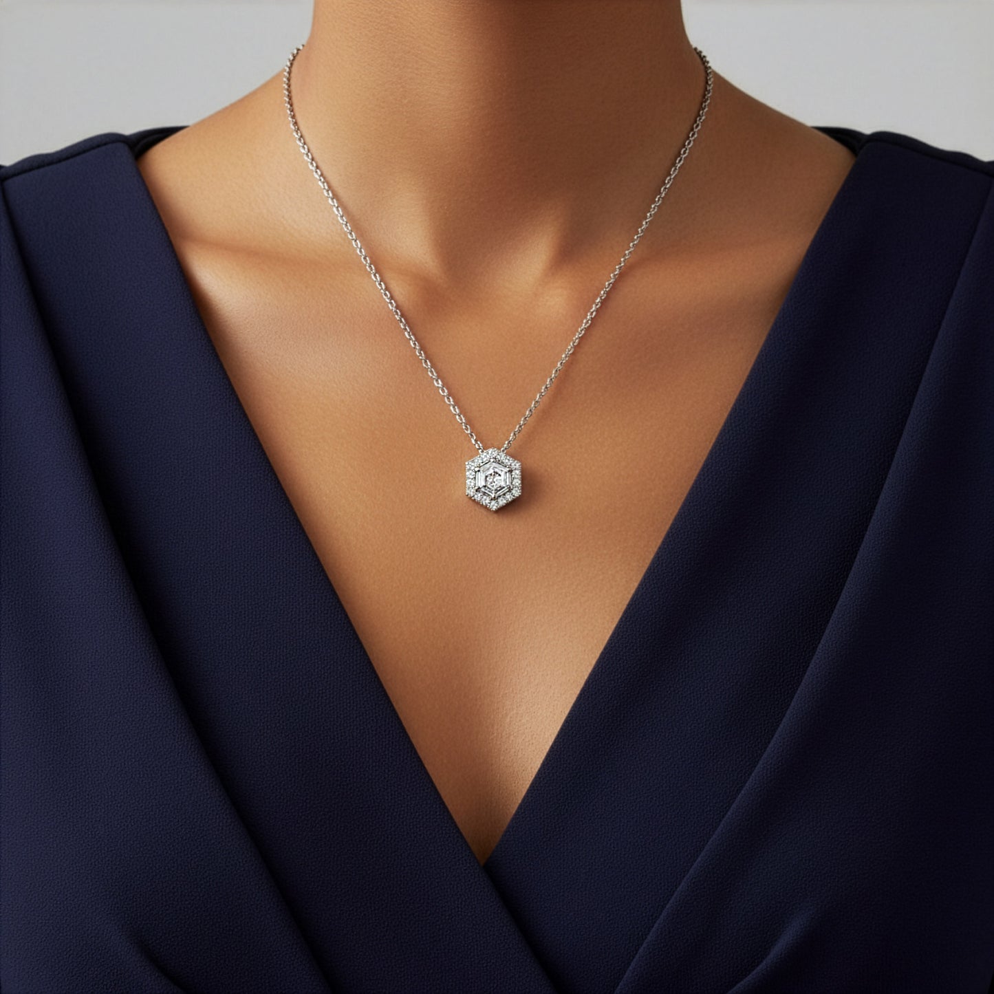 Hexagon Diamond Pendant