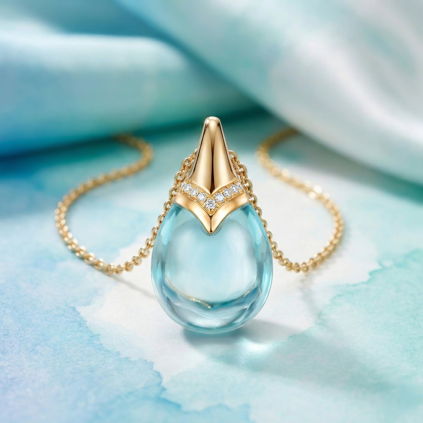 Cabachon Blue Topaz Pendant