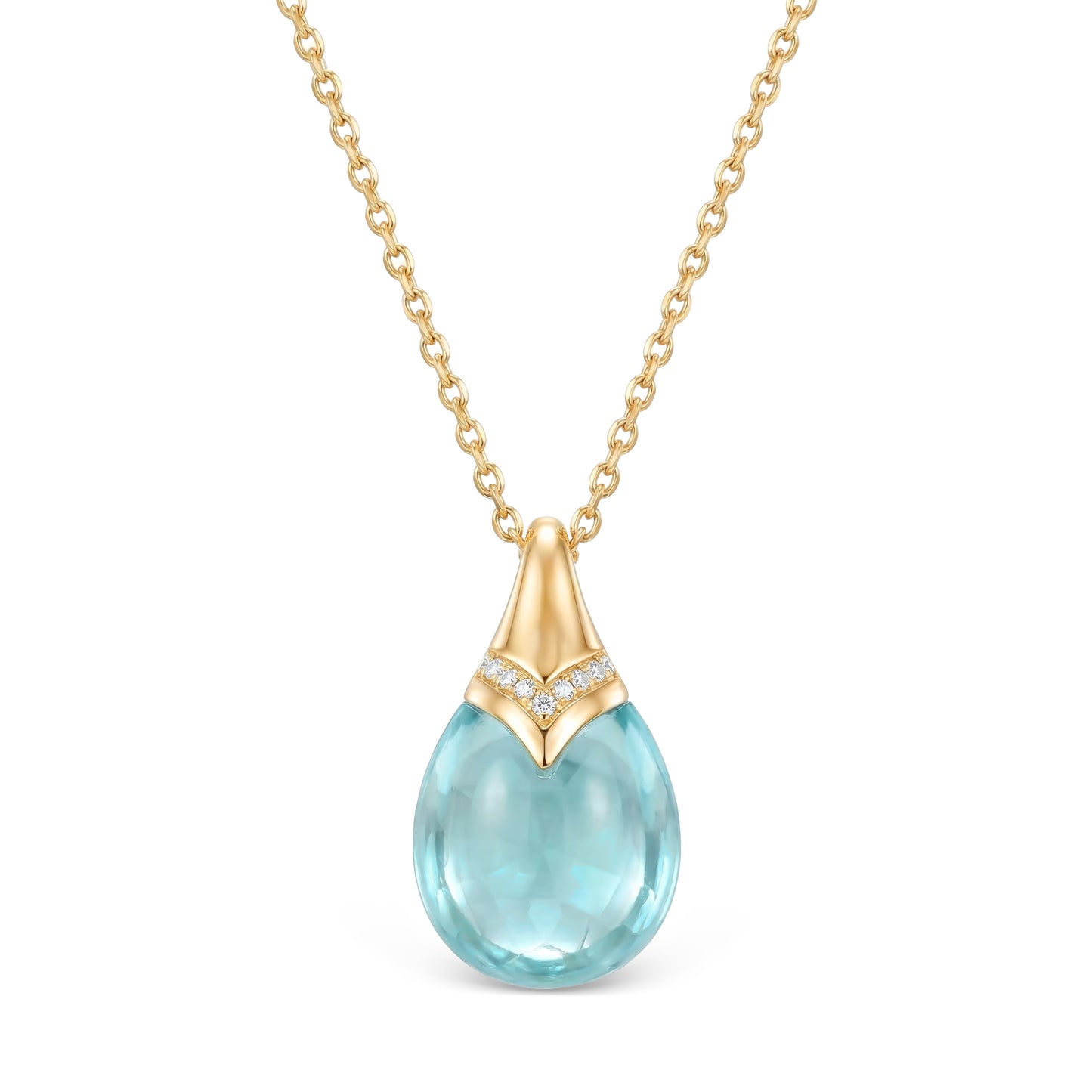 Cabachon Blue Topaz Pendant