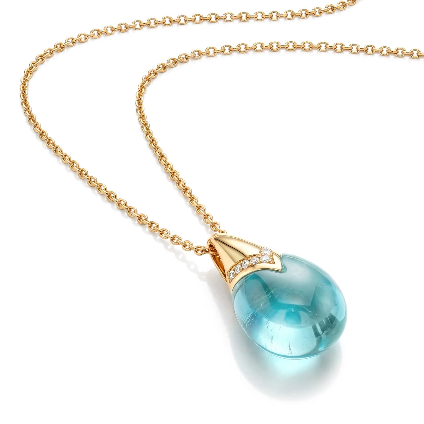 Cabachon Blue Topaz Pendant