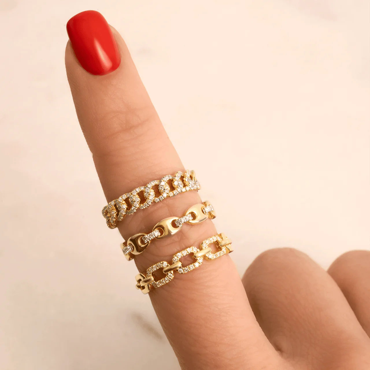 Yellow Gold Chain Link Ring