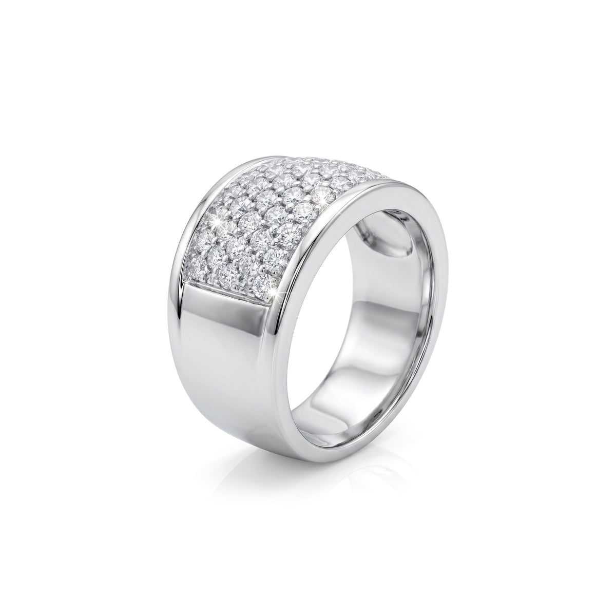 Pave Diamond Wide Band Ring