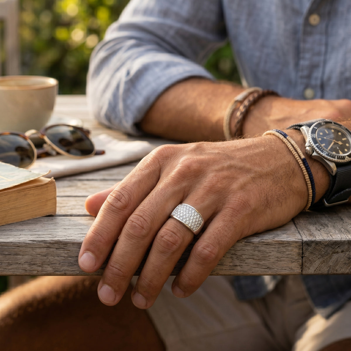 Pave Diamond Wide Band Ring