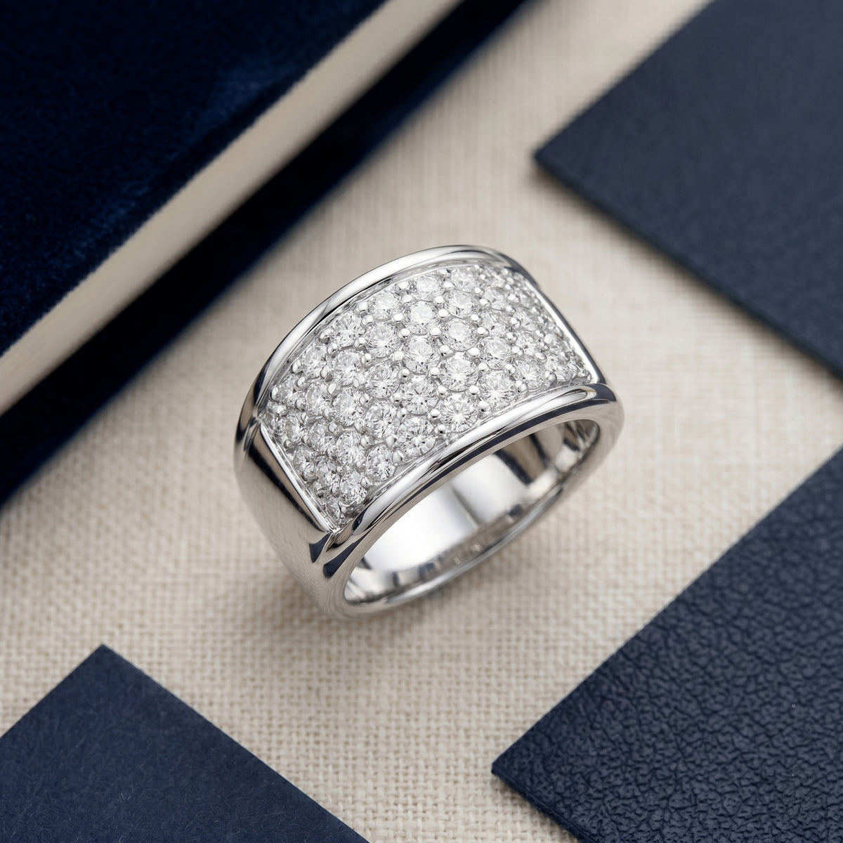 Pave Diamond Wide Band Ring