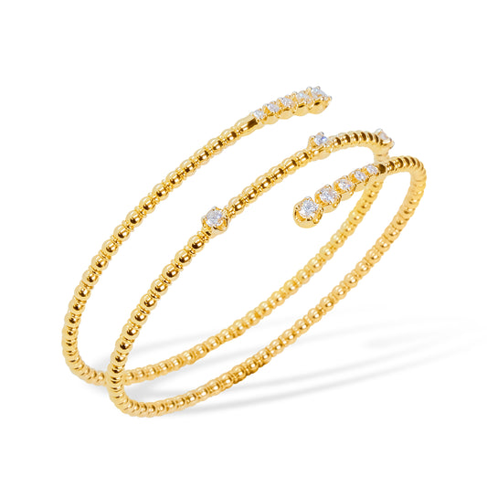 Yellow Gold Triple Wrap Flexi Bracelet