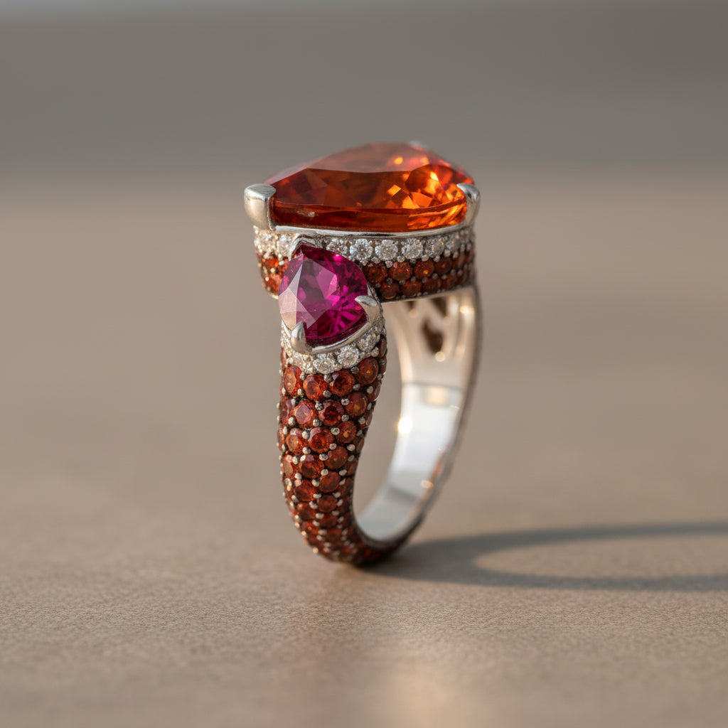 Dancing with Fire Orange Garnet Ring