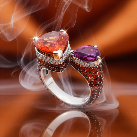 Dancing with Fire Orange Garnet Ring