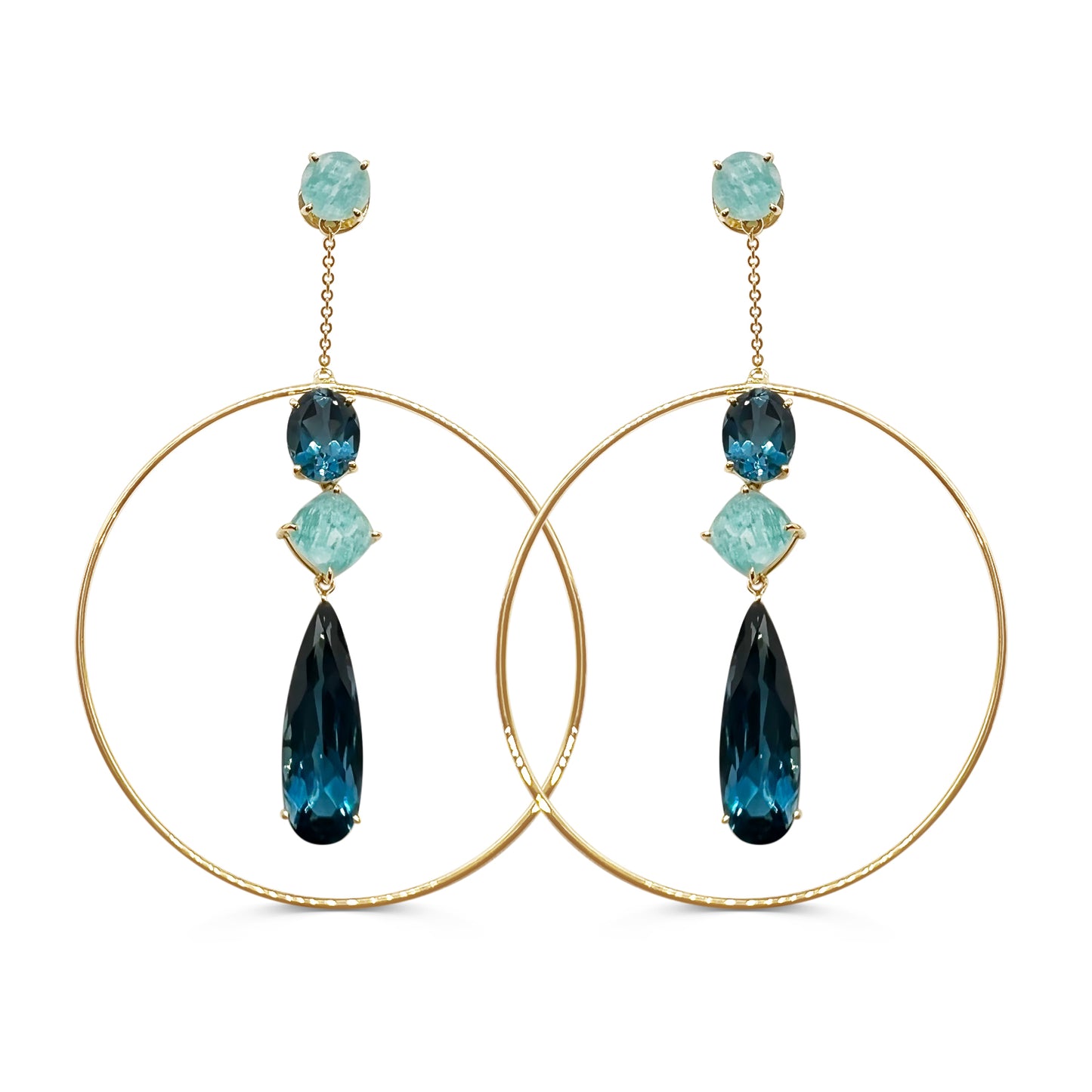 London Blue Topaz Hoop Earrings