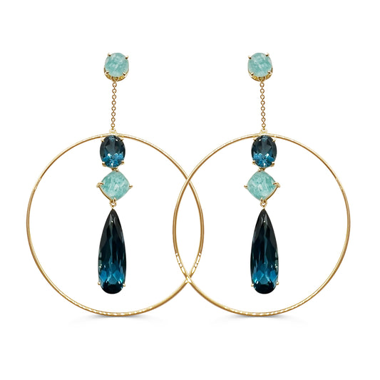 London Blue Topaz Hoop Earrings