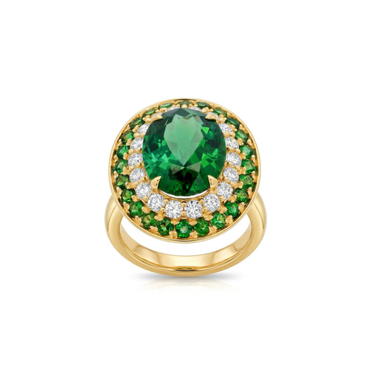 Green Tourmaline Statement Ring