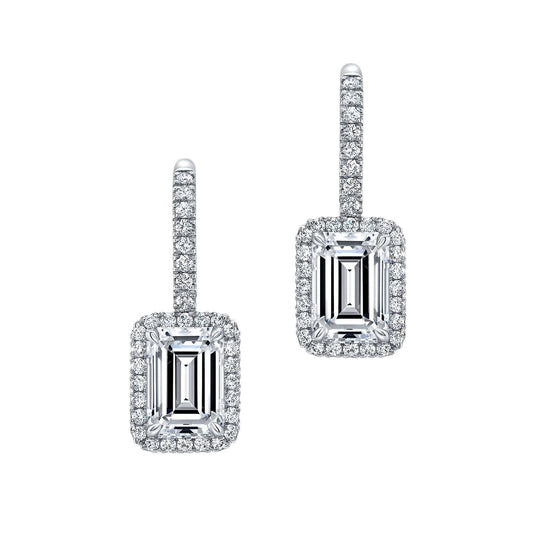 Emerald Cut Diamond Earrings