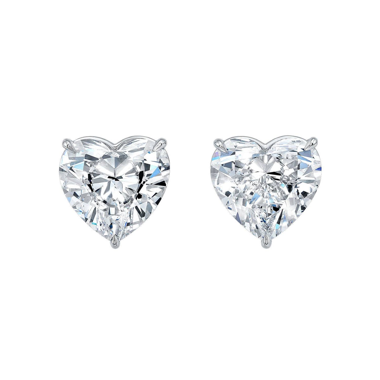 Exquisite Heart Diamond Stud Earrings
