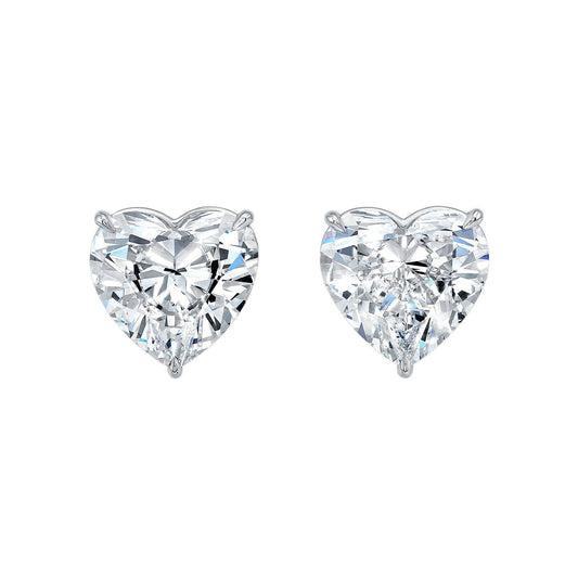 Exquisite Heart Diamond Stud Earrings