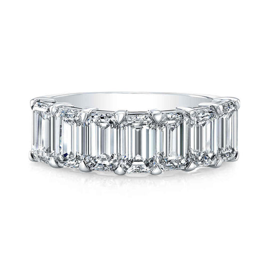 Platinum Emerald Cut Diamond Band