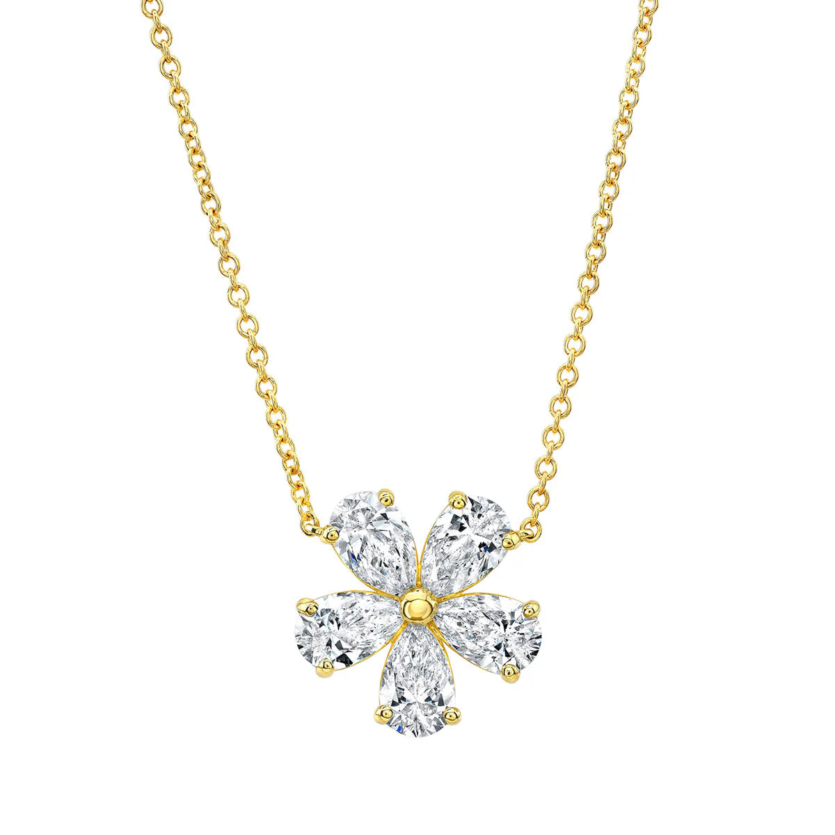 Diamond Daisy Flower Necklace
