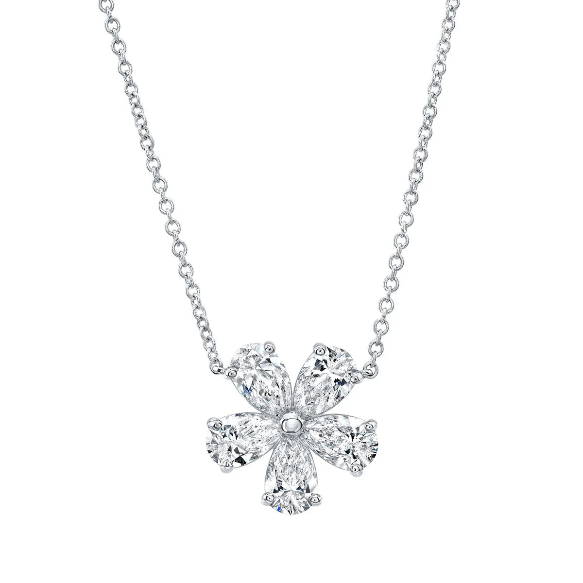 Diamond Daisy Flower Necklace