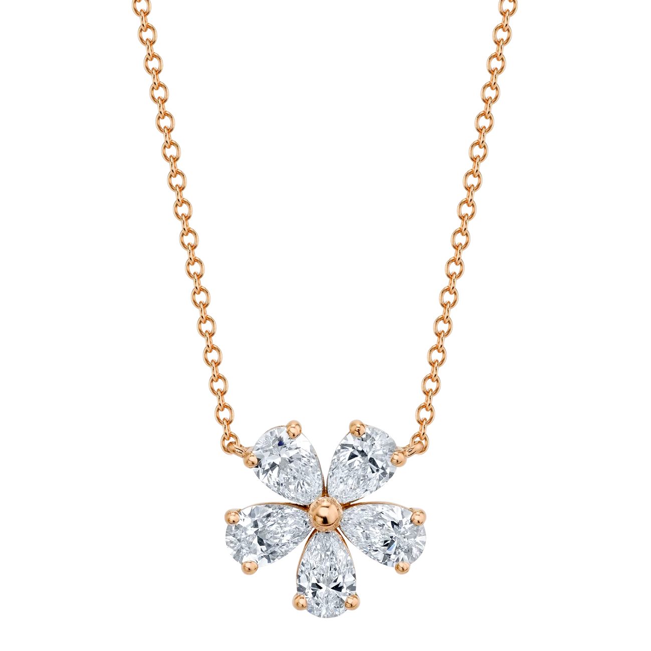Diamond Daisy Flower Necklace