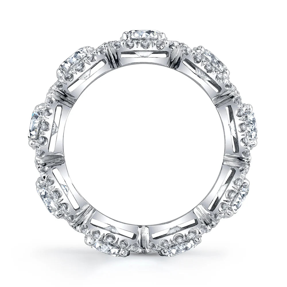 Cushion Pavé Halo Diamond Eternity Ring