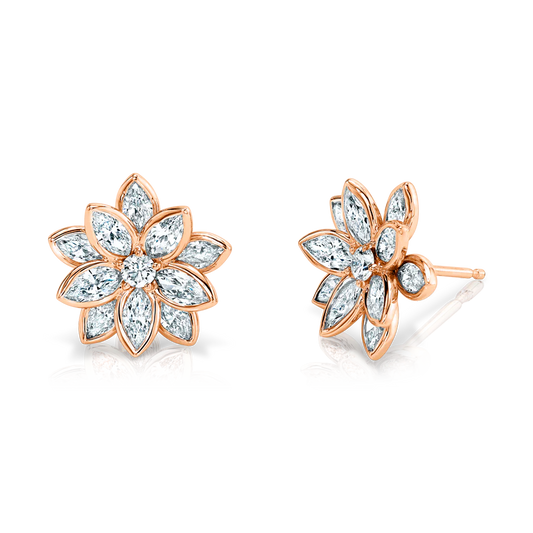 Diamond Lotus Earrings