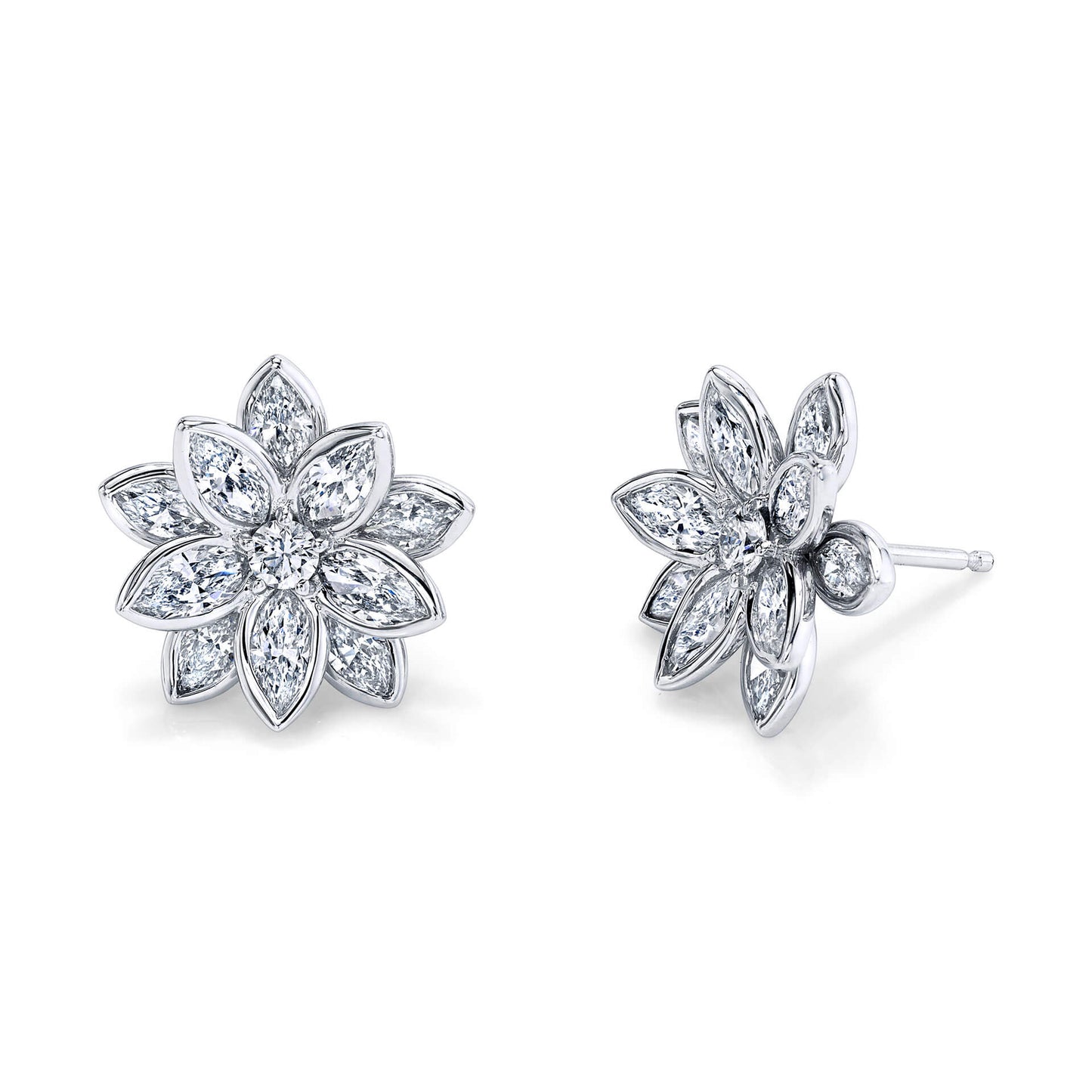 Diamond Lotus Earrings