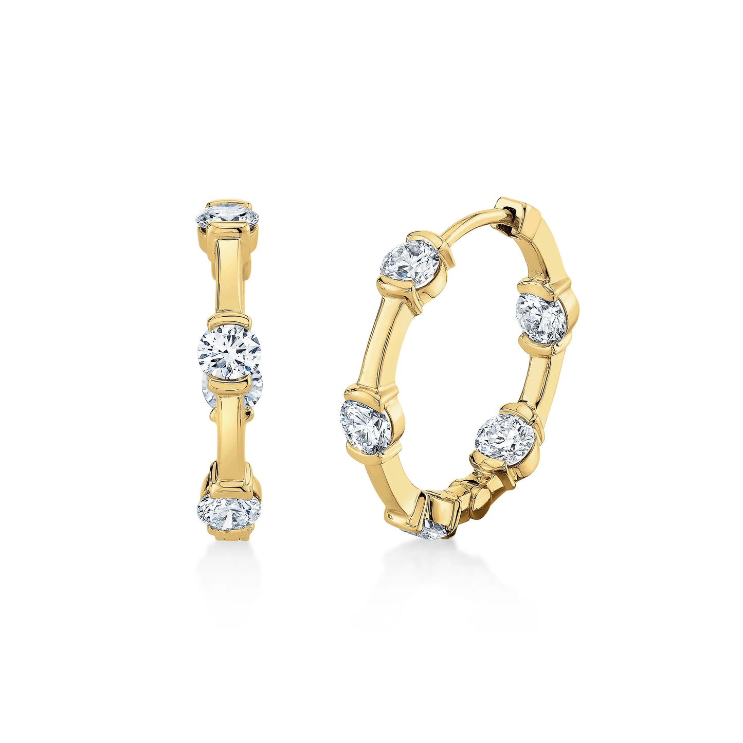 Diamond Hoop Huggy Earrings
