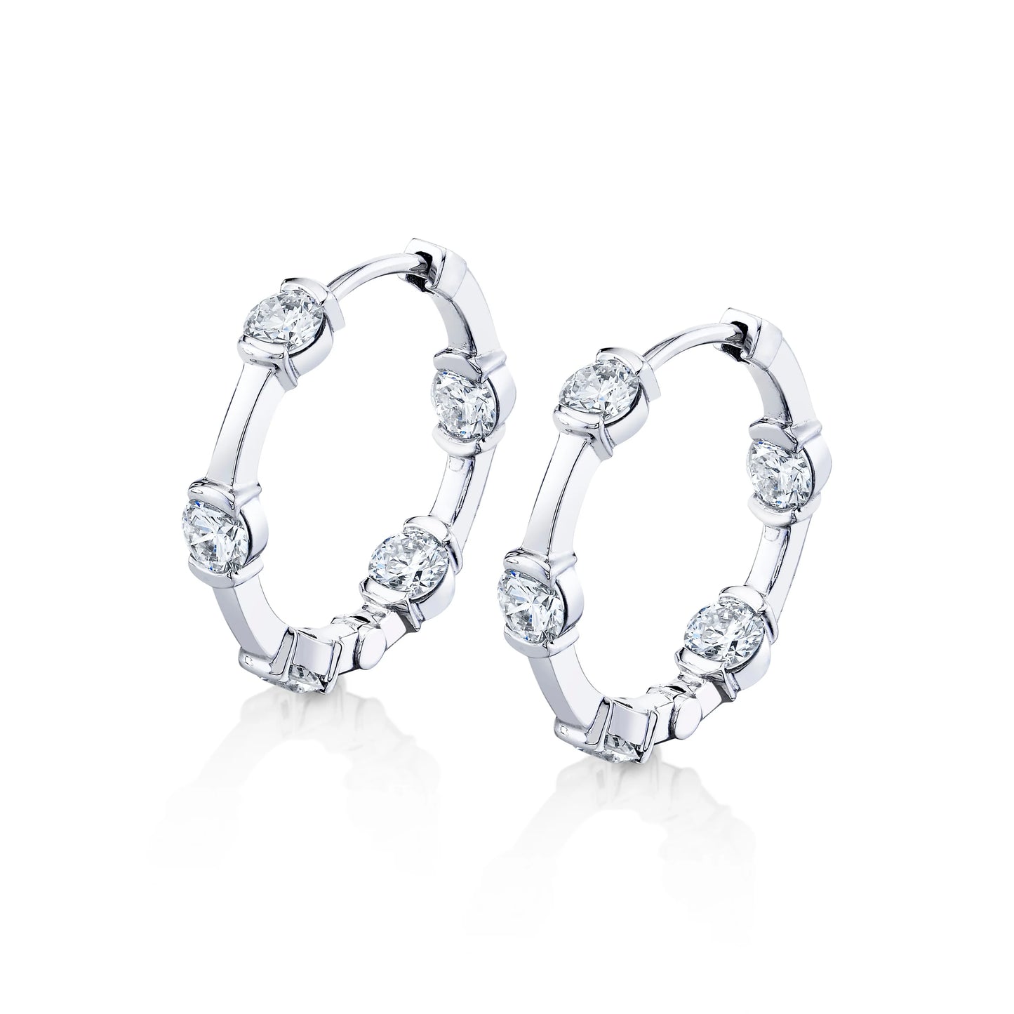 Diamond Hoop Huggy Earrings