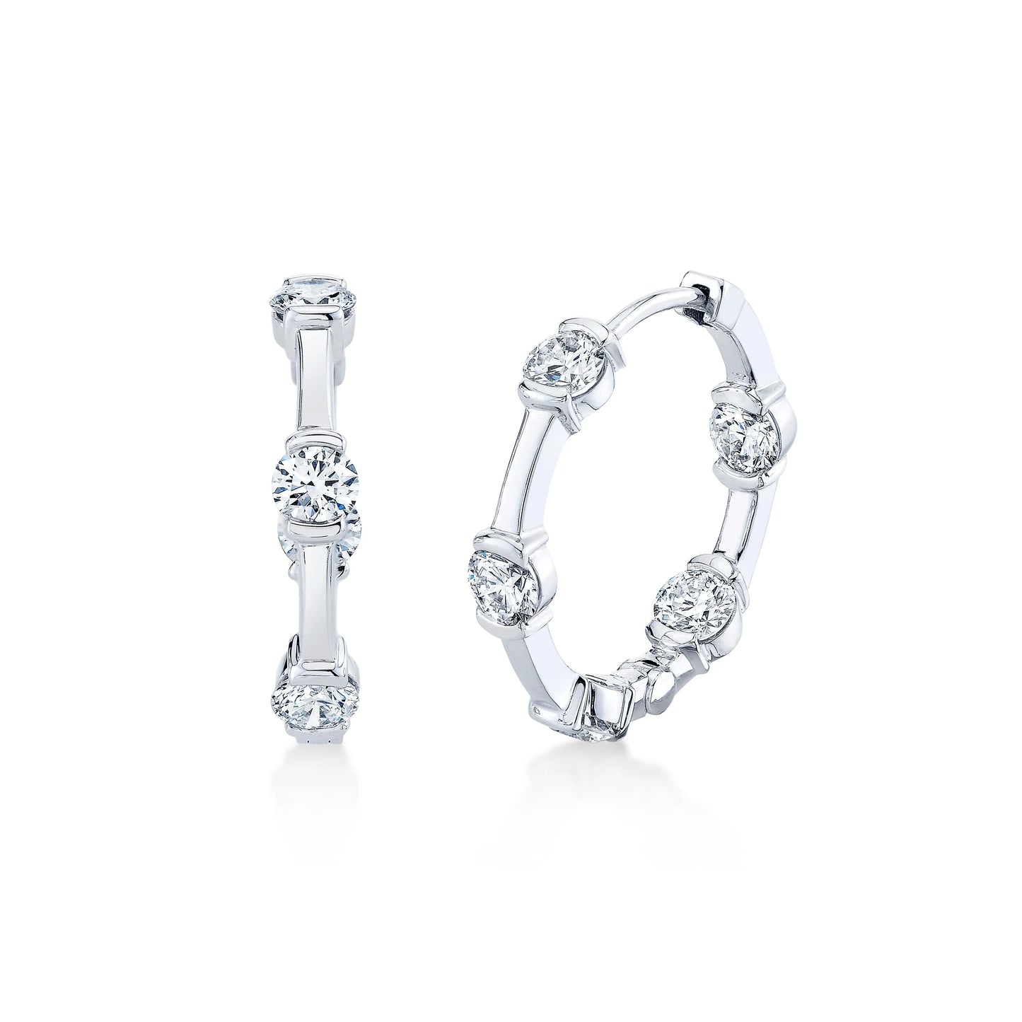 Diamond Hoop Huggy Earrings