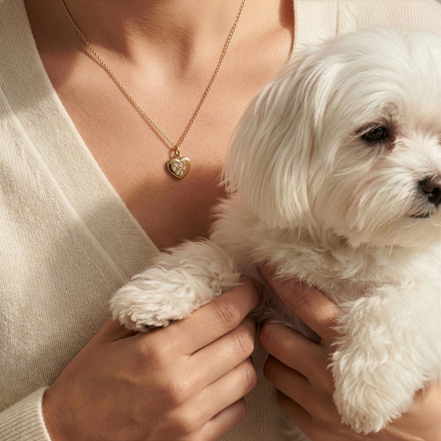 Gold Heart with Paw Print