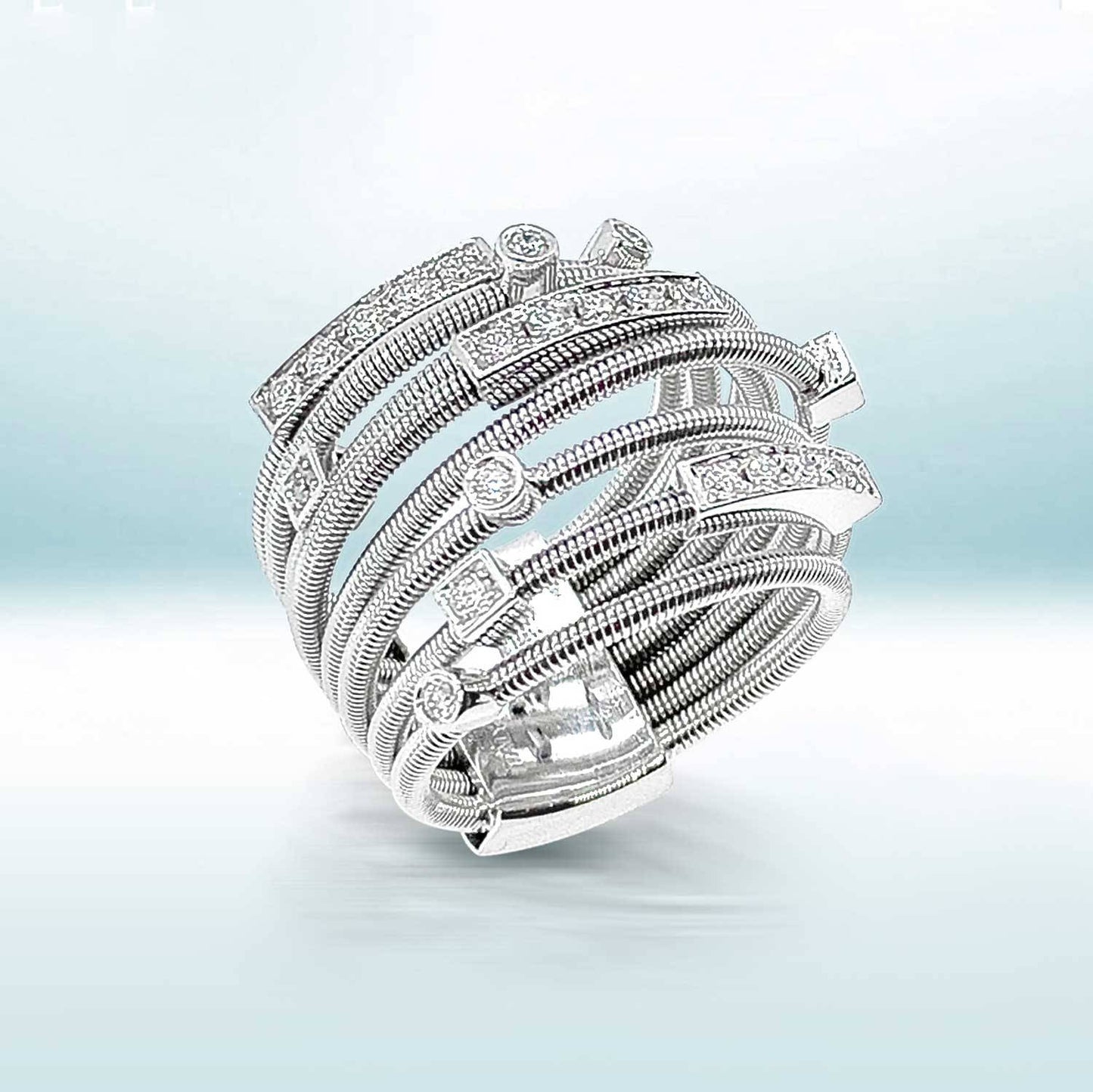 Flexible multi-banded Diamond Ring