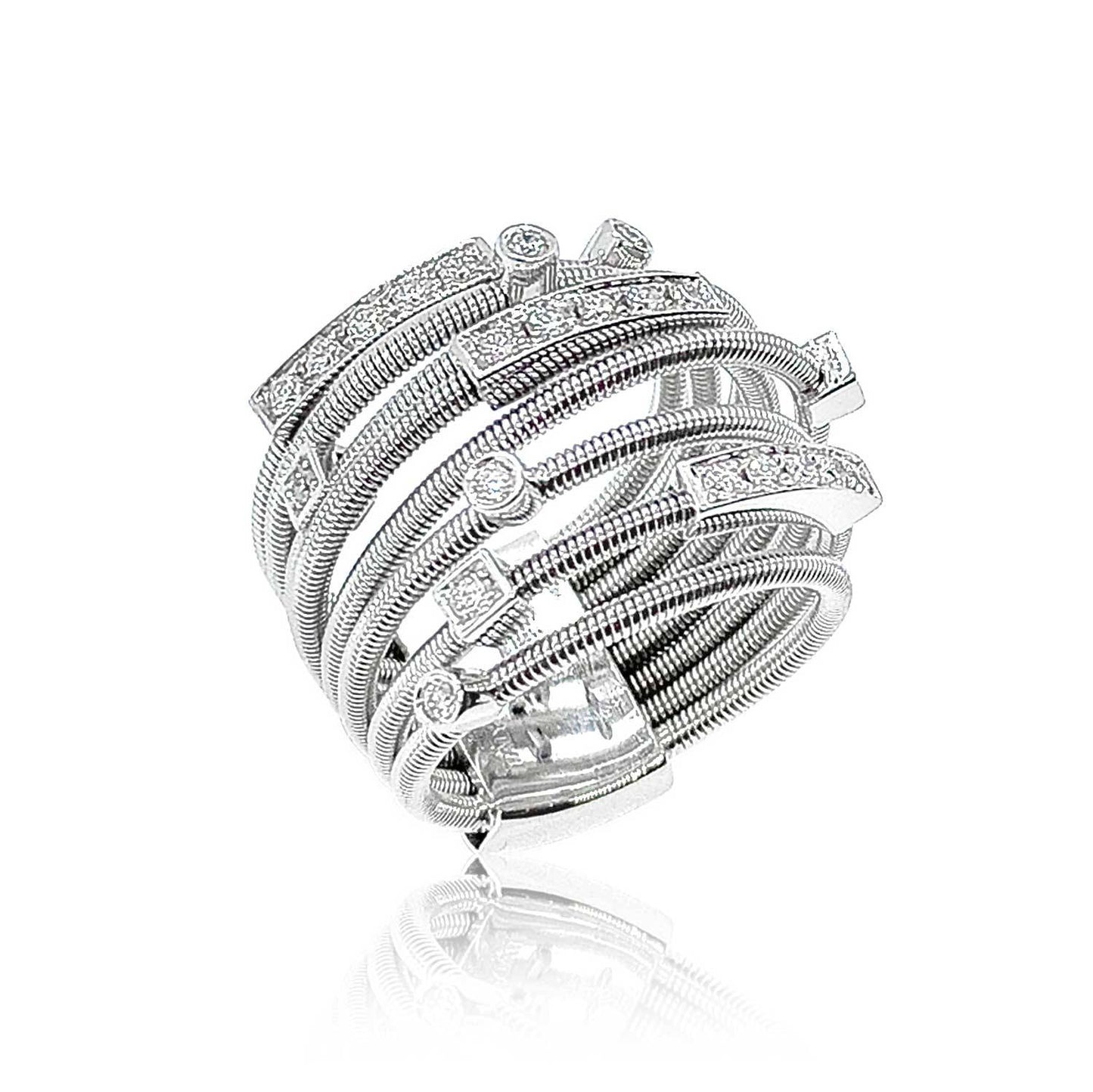 Flexible multi-banded Diamond Ring