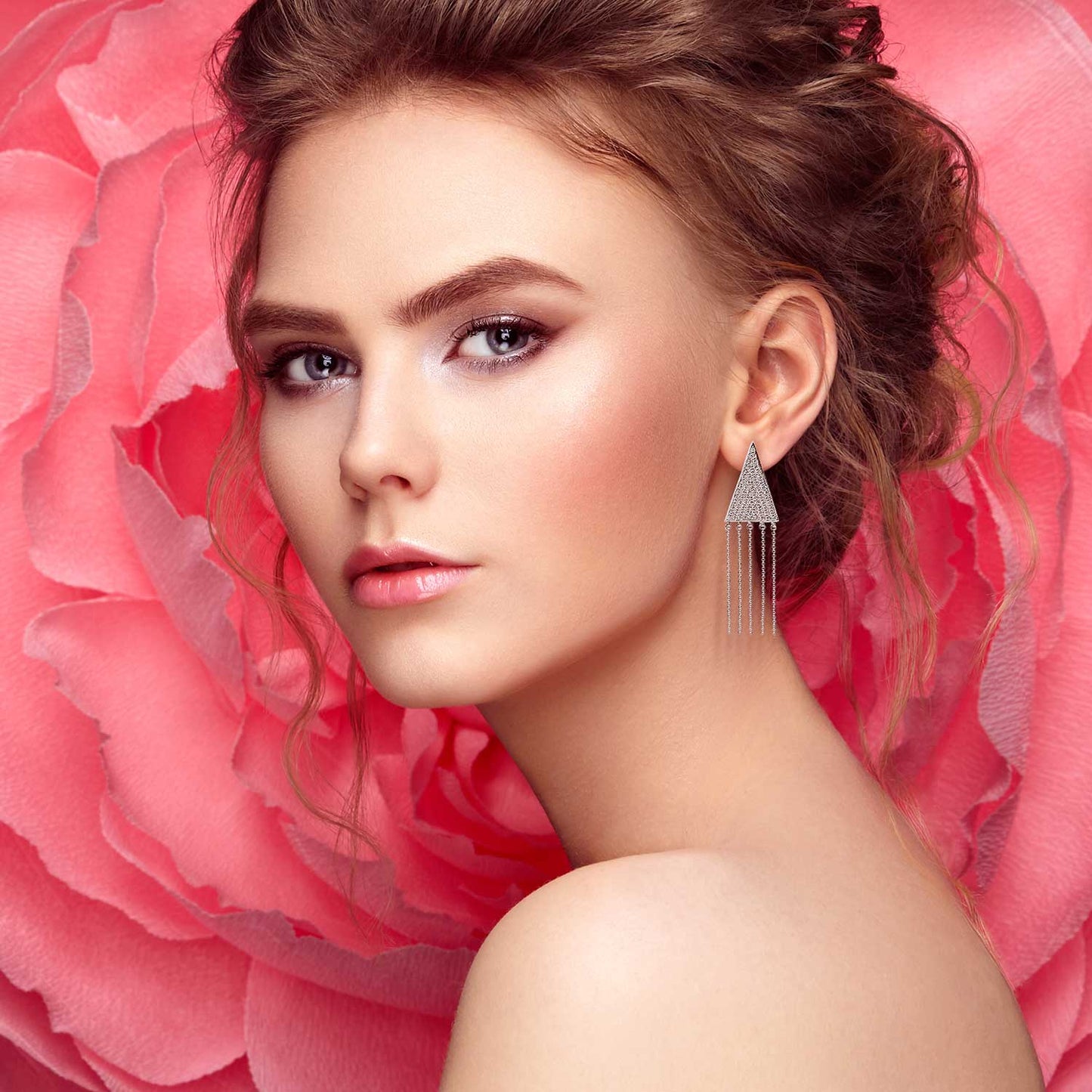 Diamond Triangle Earrings