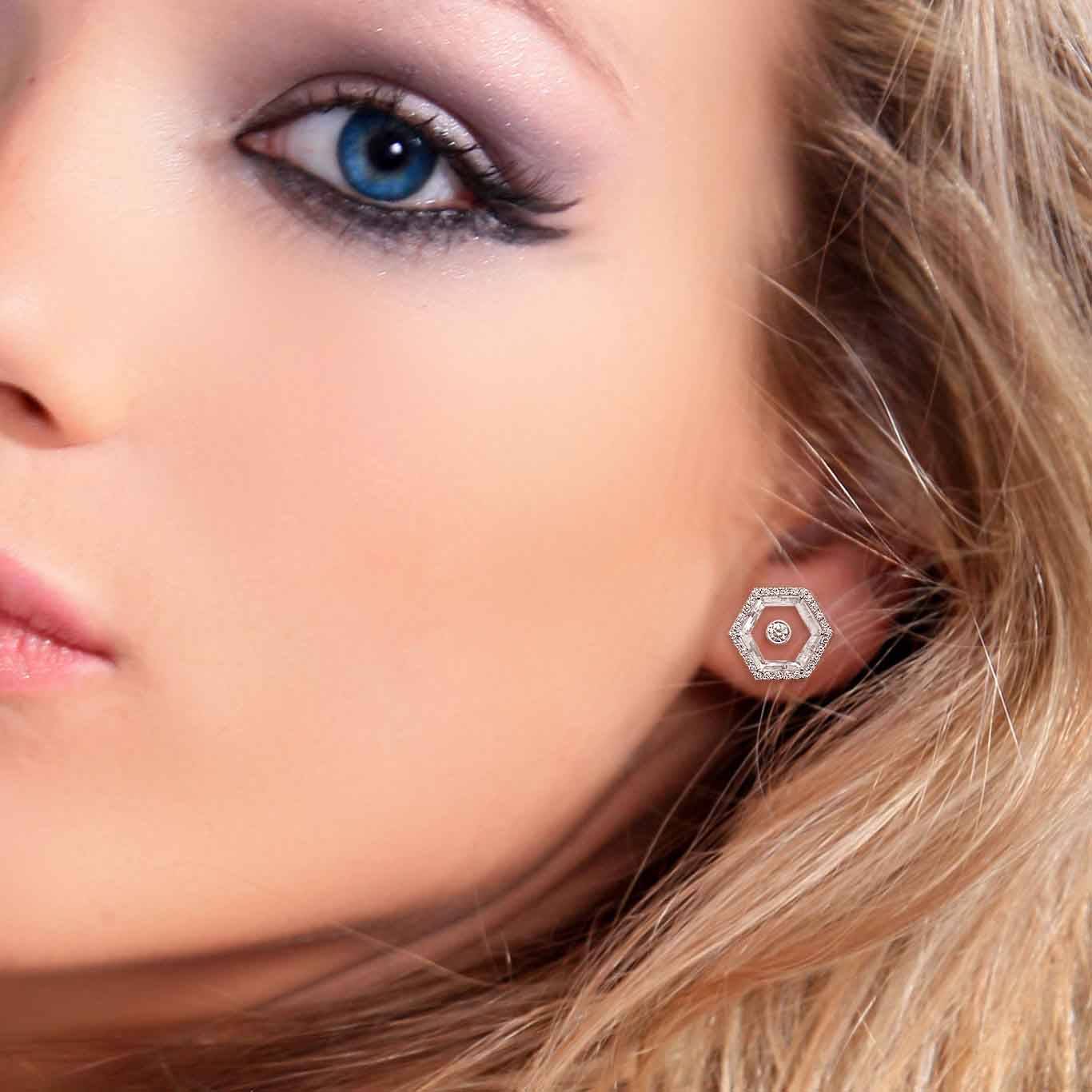 Crystal Button Earring