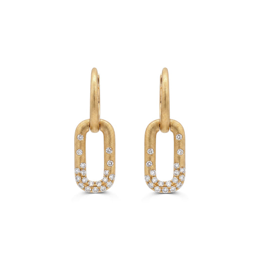 Lucent's Linked Diamond Huggies in Yellow Gold