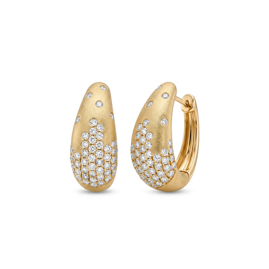 Lucent's Elegant Hoops Set In Yellow Gold with Diamond Accents