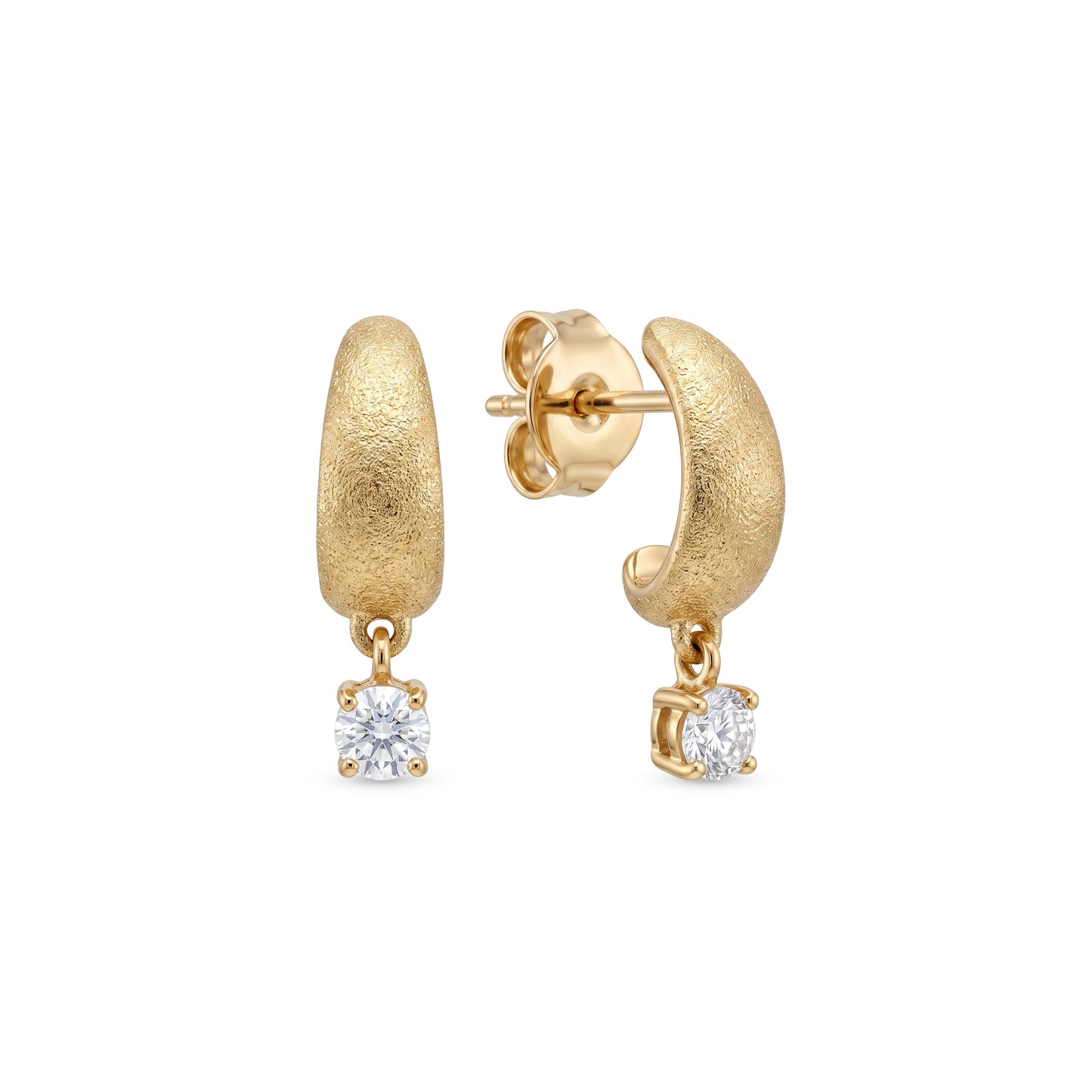 Lucent's Yellow Gold Diamond Drop Earrings