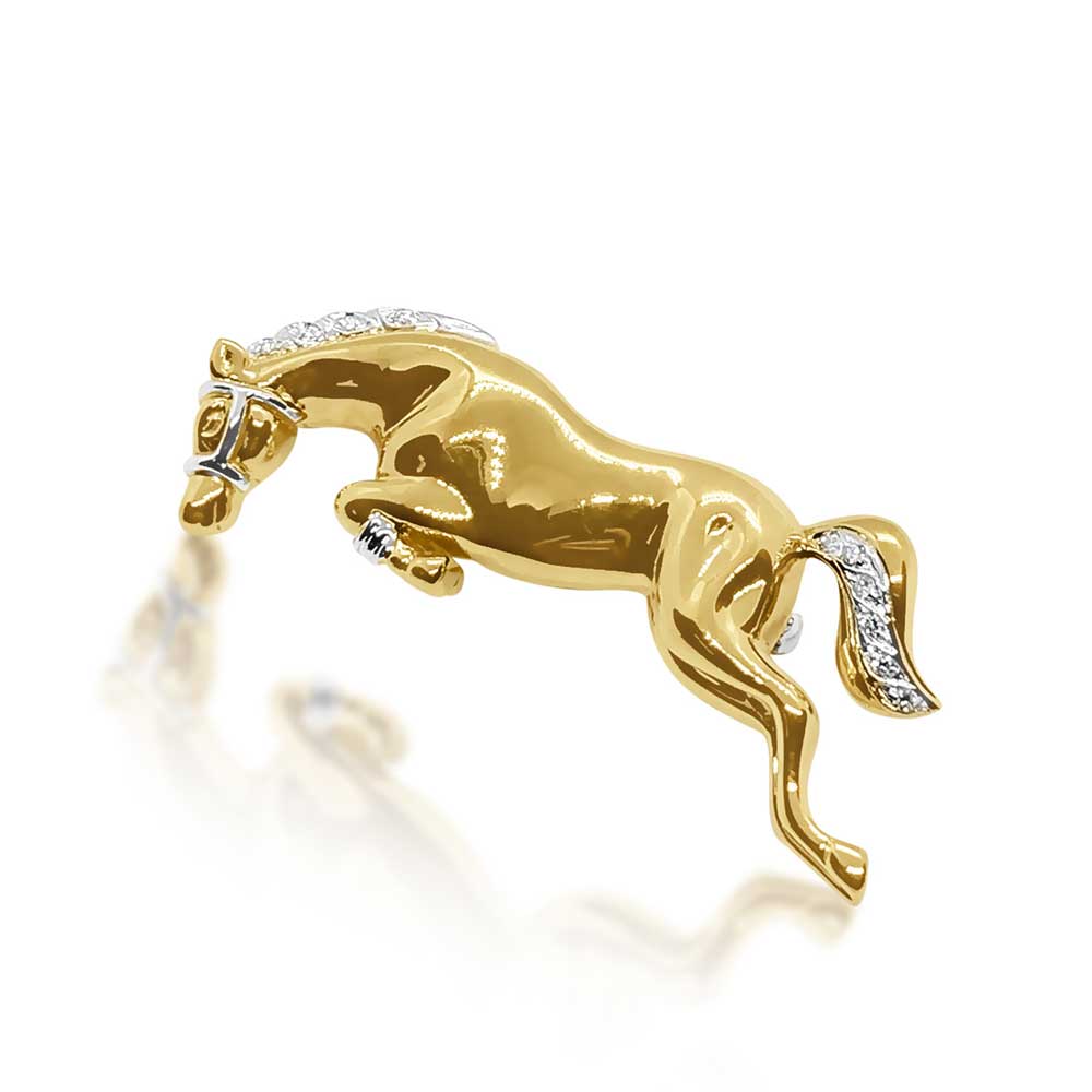Jumping horse pin