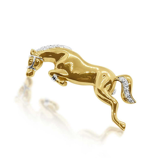 Jumping horse pin