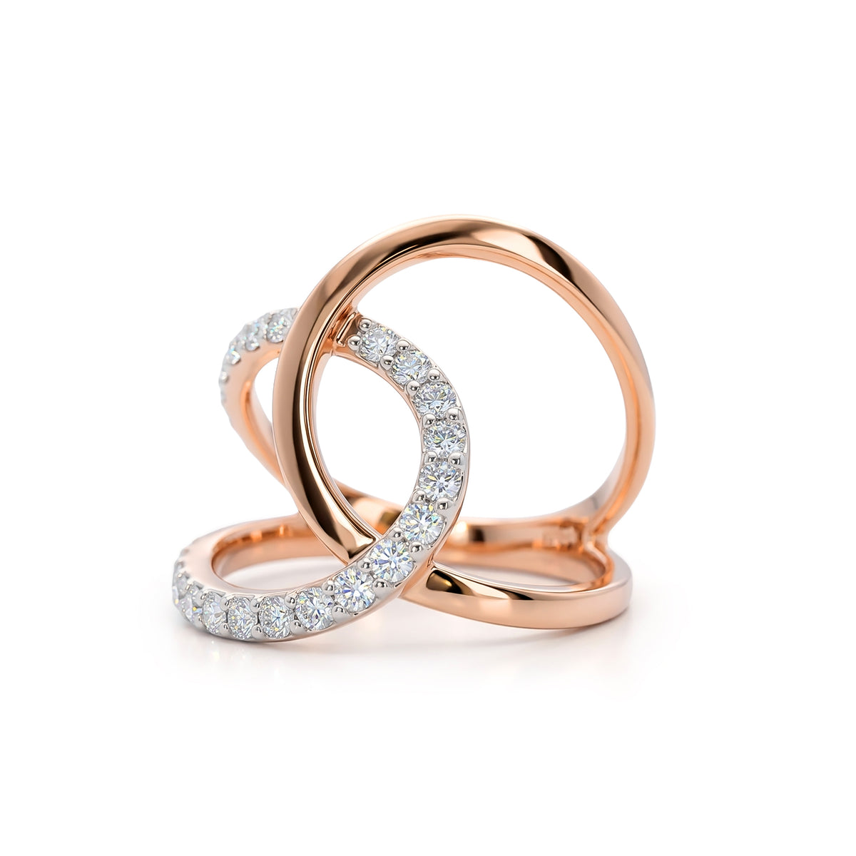 "DUET" Embracing Diamond Ring