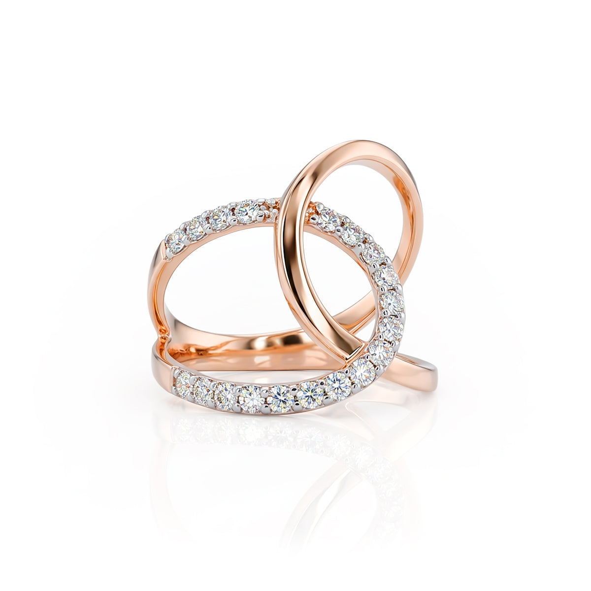 "DUET" Embracing Diamond Ring