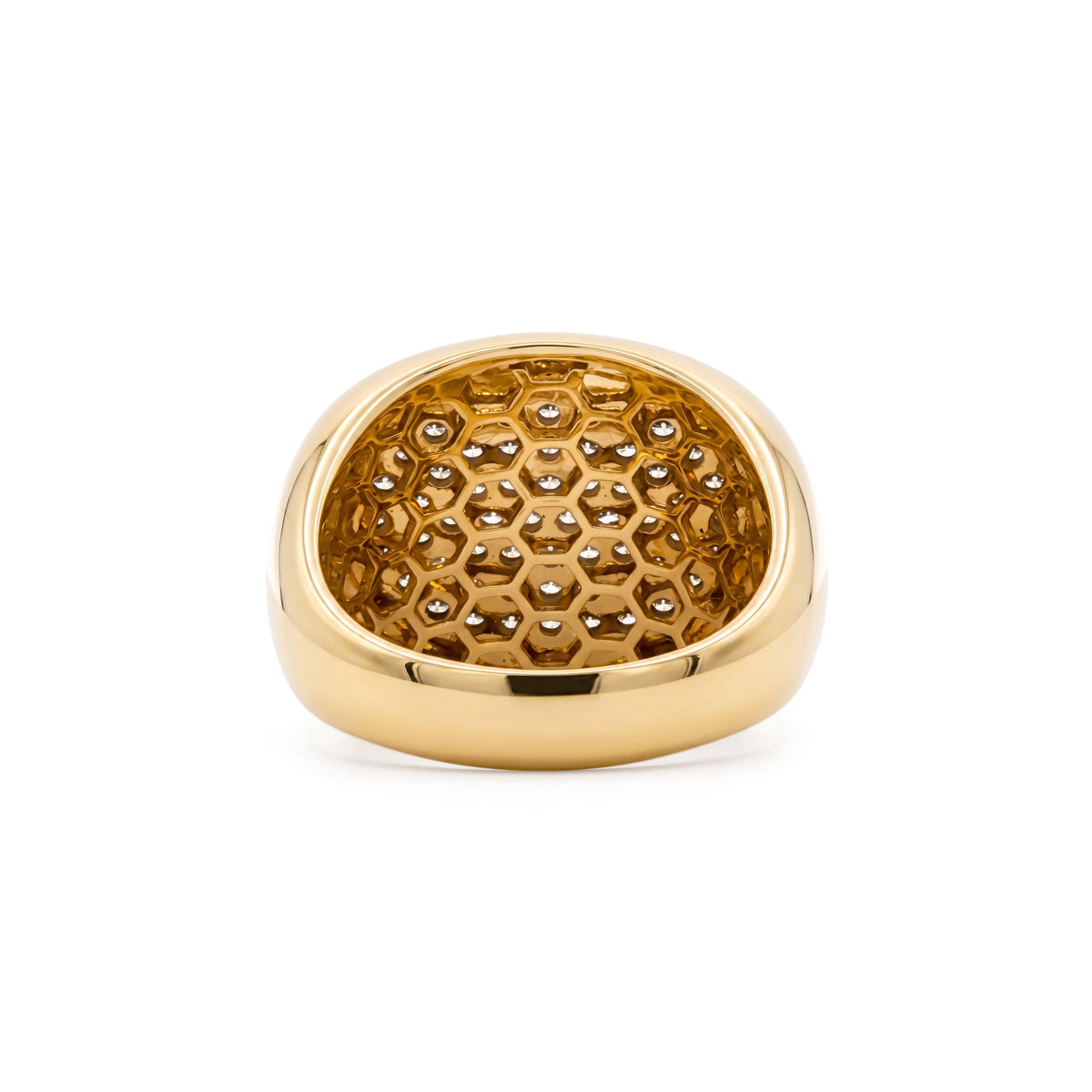 Yellow Gold Club Ring with Diamonds