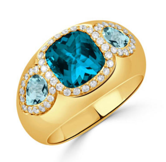 Blue Topaz Gypsy Ring
