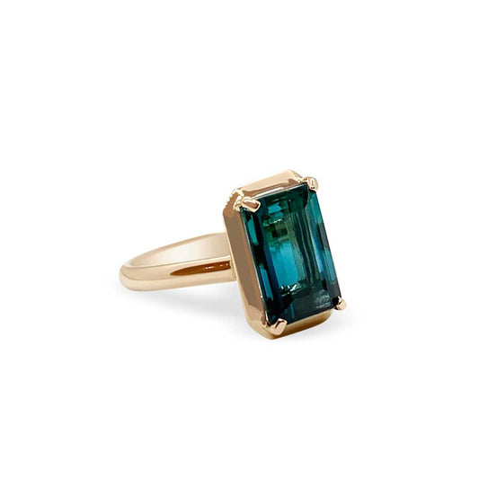 Blue-Green Tourmaline Ring