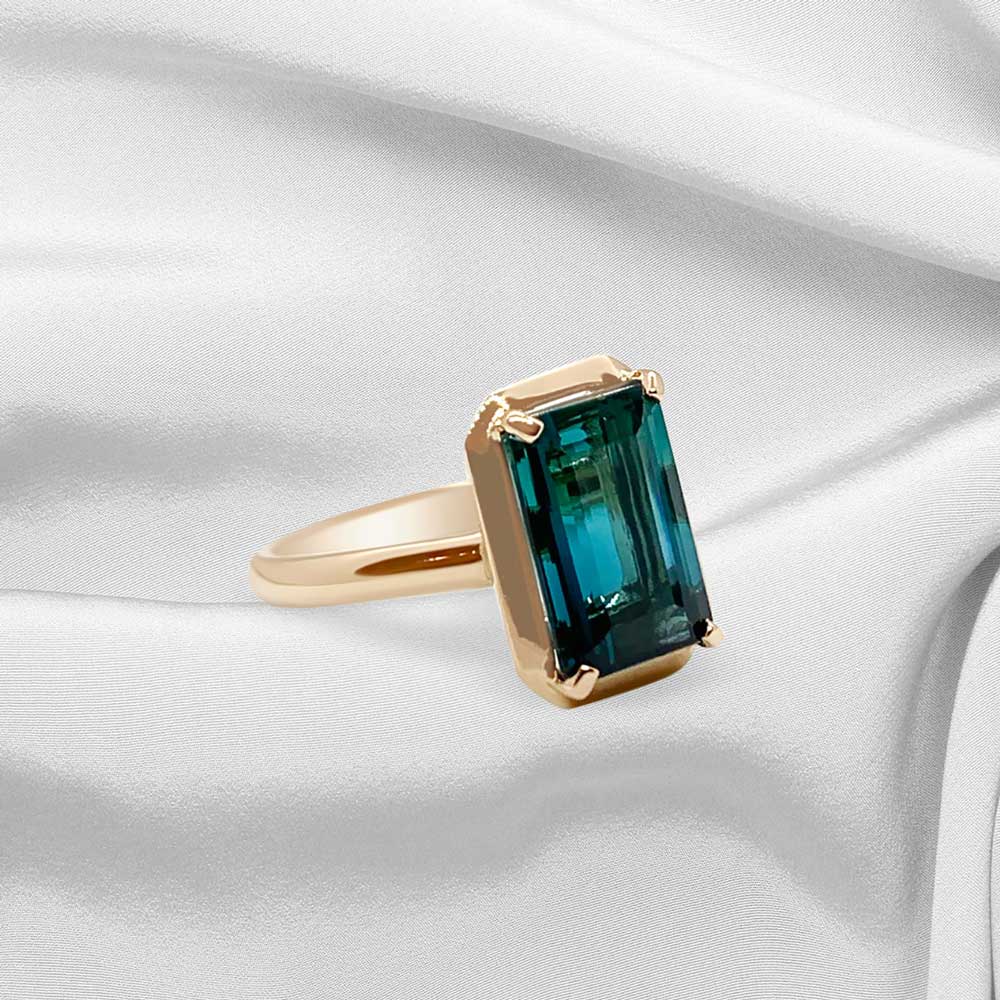 Blue-Green Tourmaline Ring