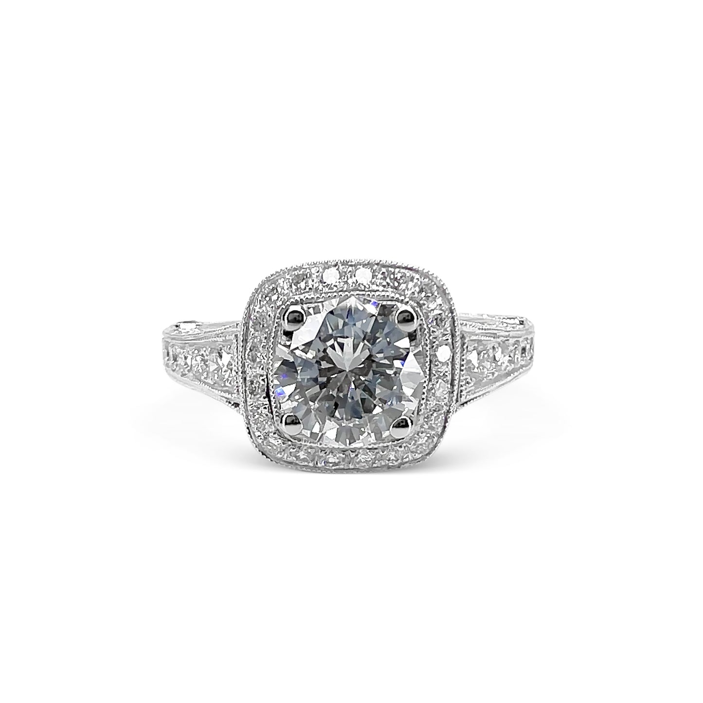 Vintage Inspired Round Brilliant Diamond Ring