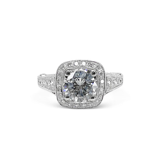 Vintage Inspired Round Brilliant Diamond Ring