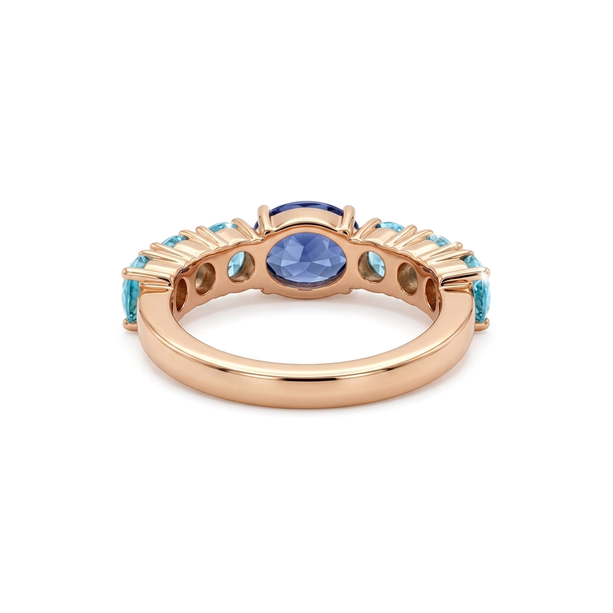 Oval cut Iolite with Blue Topaz Ring