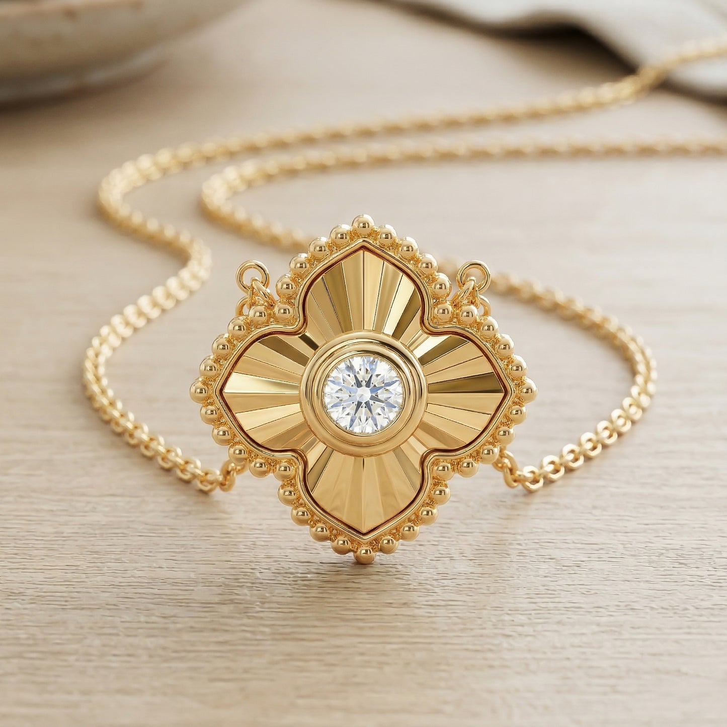 Reflective Clover Necklace