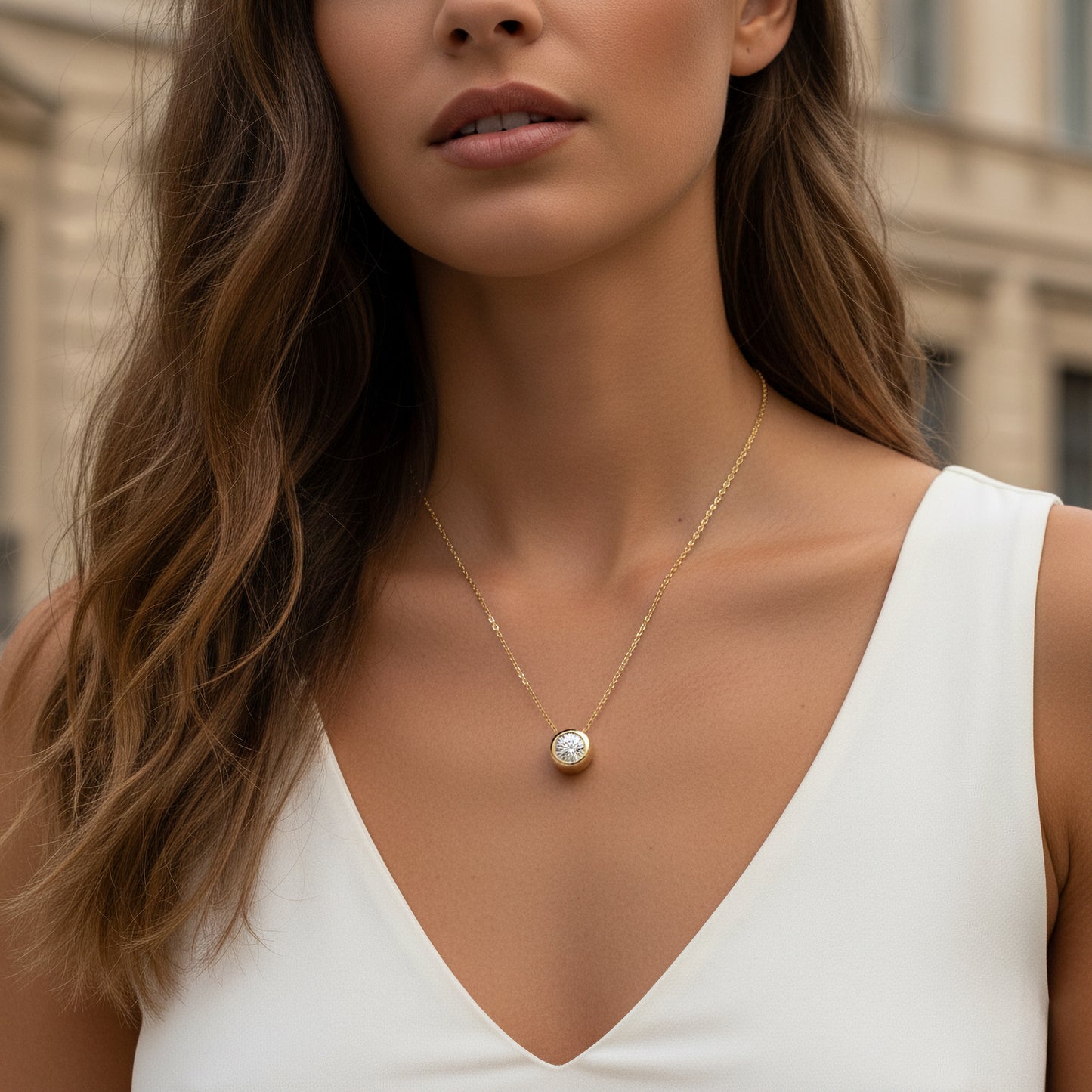 Round Brilliant Lab Grown Diamond Necklace