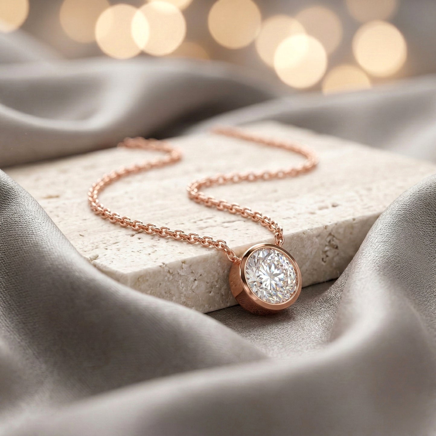 Round Brilliant Lab Grown Diamond Necklace