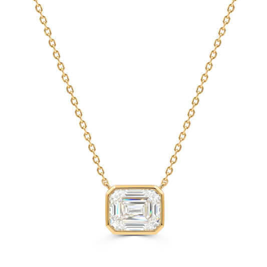 Emerald Cut Lab Grown Diamond Necklace